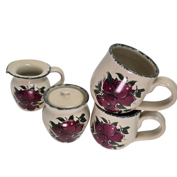 01'-02' Home & Garden Party Ltd Apple Mugs, Pitcher, and Sugar Container Set - Picture 1 of 7